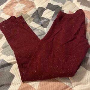 Cat & Jack maroon sparkle leggings.